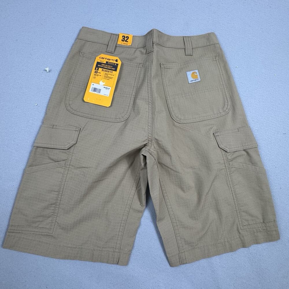 Carhartt Force Ripstop Cargo Shorts Mens 32 Relaxed Fit Khaki Workwear Carpenter - Picture 11 of 16